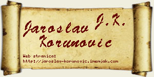 Jaroslav Korunović vizit kartica